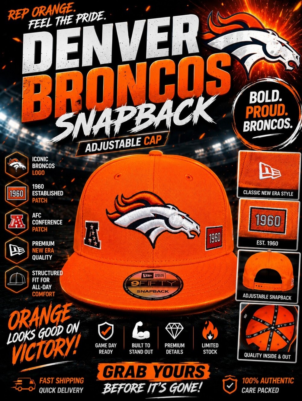 Bronco snapback bat